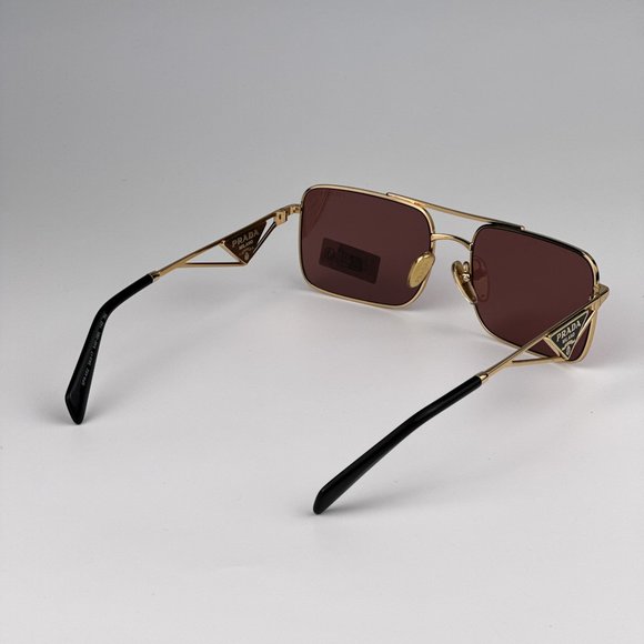 Prada PRA52S 5AK08S Sunglasses Gold Dark Violet Pilot Unisex PR A52S - Picture 7 of 12